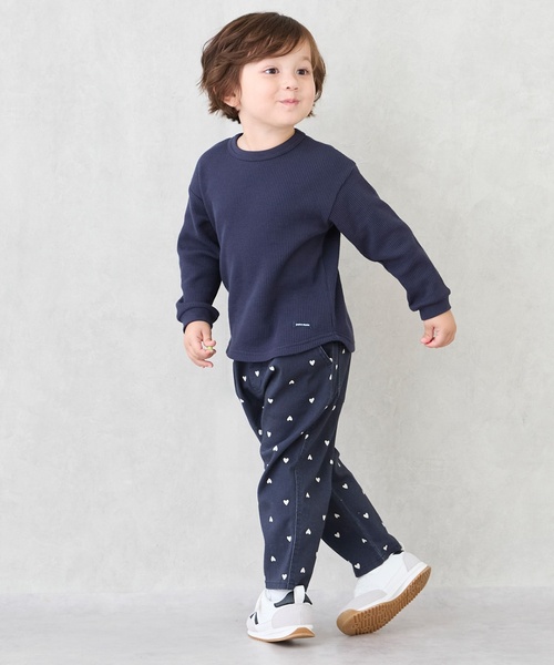 petit main（プティマイン）の「【GOODPRICE】ワッフル長袖Tシャツ（Tシャツ/カットソー・キッズ・グリーン/レッド/ネイビー/ピンク/モカ/キナリ/トップグレー/ブルー・80ｃｍ/90cm/100cm/110cm/130cm/120cm）」の9枚目の写真