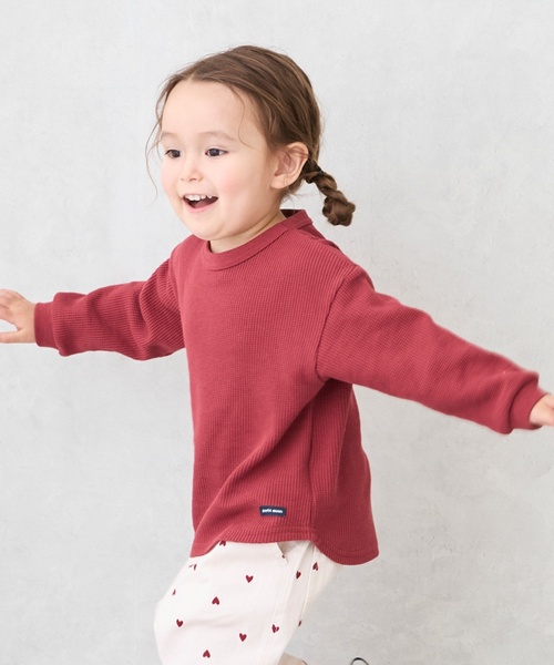 petit main（プティマイン）の「【GOODPRICE】ワッフル長袖Tシャツ（Tシャツ/カットソー・キッズ・グリーン/レッド/ネイビー/ピンク/モカ/キナリ/トップグレー/ブルー・80ｃｍ/90cm/100cm/110cm/130cm/120cm）」の11枚目の写真