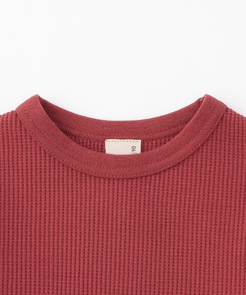 petit main（プティマイン）の「【GOODPRICE】ワッフル長袖Tシャツ（Tシャツ/カットソー・キッズ・グリーン/レッド/ネイビー/ピンク/モカ/キナリ/トップグレー/ブルー・80ｃｍ/90cm/100cm/110cm/130cm/120cm）」の16枚目の写真