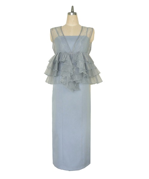 My shawty(マイシャウティー)の「sheer volume top dress(ドレス・レディース・ホワイト×ブラック/ブラック/ライトブルー・SMALL/MEDIUM)」の8枚目の写真