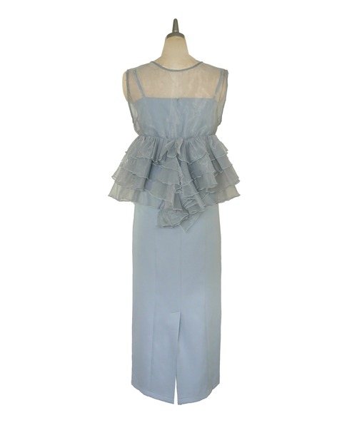My shawty(マイシャウティー)の「sheer volume top dress(ドレス・レディース・ホワイト×ブラック/ブラック/ライトブルー・SMALL/MEDIUM)」の20枚目の写真