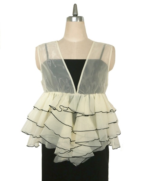 My shawty(マイシャウティー)の「sheer volume top dress(ドレス・レディース・ホワイト×ブラック/ブラック/ライトブルー・SMALL/MEDIUM)」の22枚目の写真