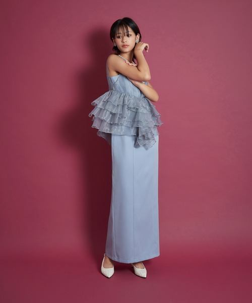 My shawty(マイシャウティー)の「sheer volume top dress(ドレス・レディース・ホワイト×ブラック/ブラック/ライトブルー・SMALL/MEDIUM)」の14枚目の写真