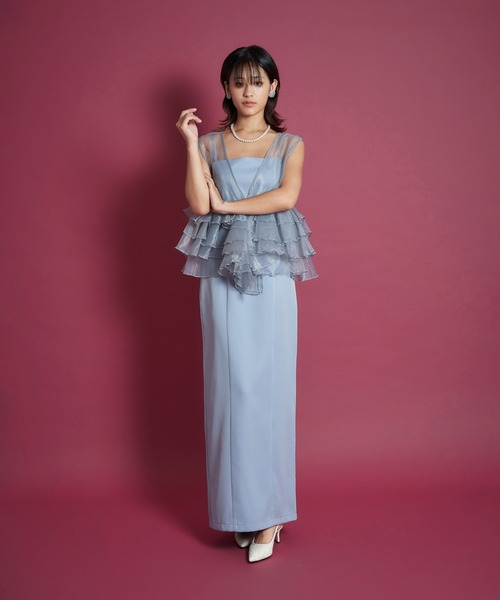 My shawty(マイシャウティー)の「sheer volume top dress(ドレス・レディース・ホワイト×ブラック/ブラック/ライトブルー・SMALL/MEDIUM)」の17枚目の写真
