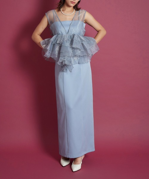 My shawty(マイシャウティー)の「sheer volume top dress(ドレス・レディース・ホワイト×ブラック/ブラック/ライトブルー・SMALL/MEDIUM)」の18枚目の写真