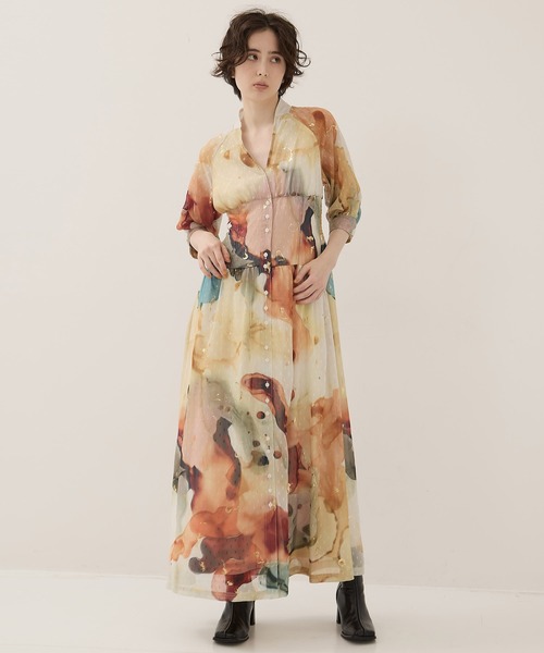 AMERI/アメリ】《STUDIOUS別注》Art Organdy Dress/アート