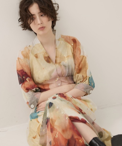 AMERI/アメリ】《STUDIOUS別注》Art Organdy Dress/アート