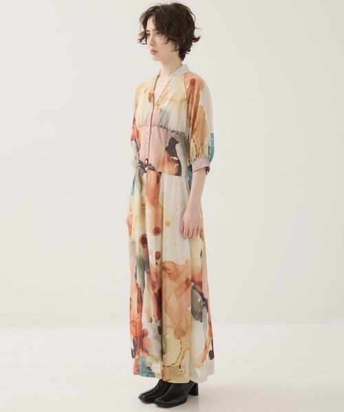 Ameri（アメリ）の「【AMERI/アメリ】《STUDIOUS別注》Art Organdy Dress/アートオーガンジードレス/ワンピース/秋服（ワンピース・レディース・ベージュ・M/S）」の7枚目の写真