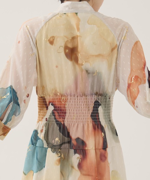 AMERI/アメリ】《STUDIOUS別注》Art Organdy Dress/アートオーガンジー