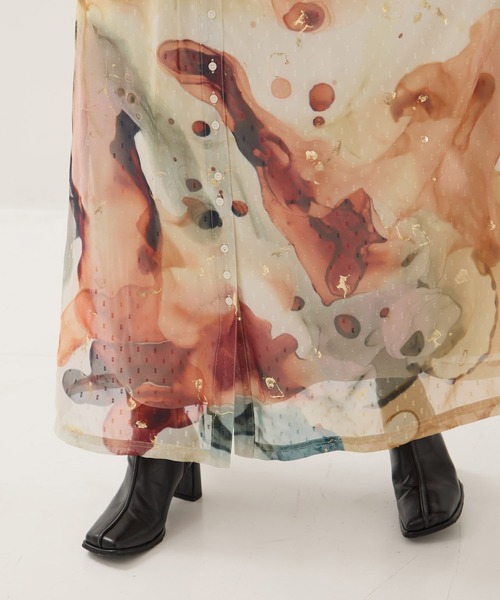 AMERI/アメリ】《STUDIOUS別注》Art Organdy Dress/アートオーガンジー