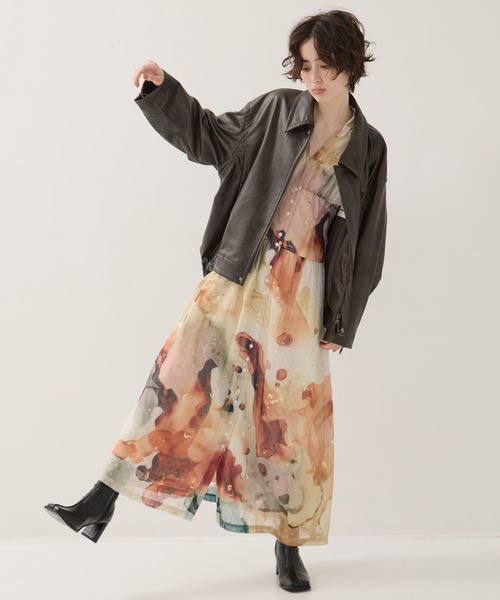Ameri Vintage DRESS/studious ワンピース AMERI/アメリ】《STUDIOUS別注》Art Organdy Dress/アート