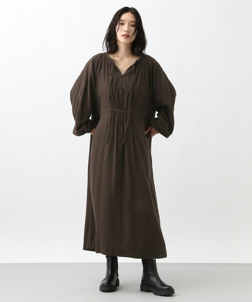 新品 ナチュラルByクリップ Eシャンブレーパフワンピース studio CLIP｜《natural by clip》シャンブレーパフワンピース