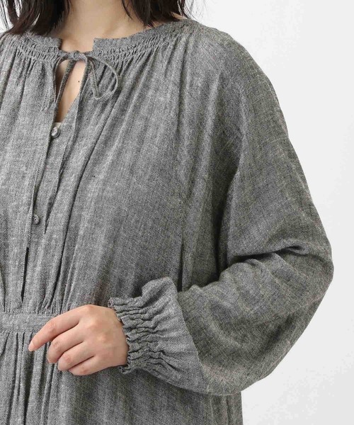 新品 ナチュラルByクリップ Eシャンブレーパフワンピース studio CLIP｜《natural by clip》シャンブレーパフワンピース