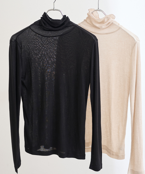 JOURNAL STANDARD relume（ジャーナルスタンダード　レリューム）の「シアータートルプルオーバー（Tシャツ/カットソー・レディース・ブラック/アイボリー/ベージュ・FREE）」の3枚目の写真