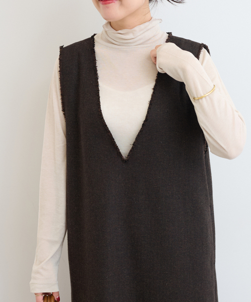 JOURNAL STANDARD relume（ジャーナルスタンダード　レリューム）の「シアータートルプルオーバー（Tシャツ/カットソー・レディース・ブラック/アイボリー/ベージュ・FREE）」の6枚目の写真