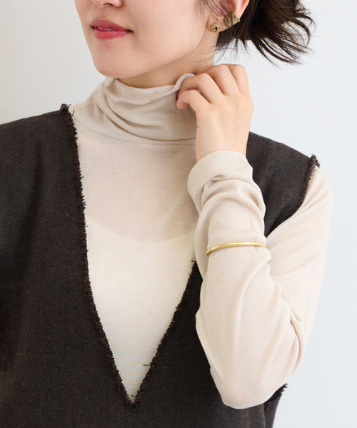 JOURNAL STANDARD relume（ジャーナルスタンダード　レリューム）の「シアータートルプルオーバー（Tシャツ/カットソー・レディース・ブラック/アイボリー/ベージュ・FREE）」の7枚目の写真