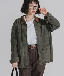 AO2(アオズ)のCollar Corduroy Panel Design Coveralls / 襟コーデュロイ 切り替えデザイン カバーオール(カバーオール)