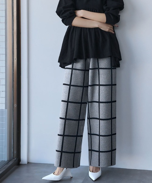 新品タグ付きUN3D．定価36300円ウェーブニットパンツ WWO 涼しい麻のワイドパンツ(レディース・TRICKZIP)_8113126