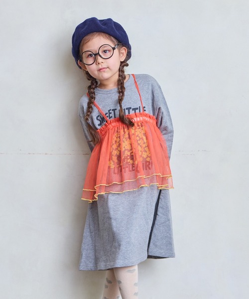 MARKEY'S(マーキーズ)の「2ピース裏毛ワンピース(ワンピース・キッズ・オフホワイト/ブルー/杢グレー・90/100/110/120/130/140/150)」の2枚目の写真