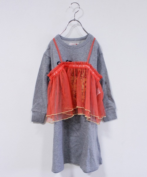 MARKEY'S(マーキーズ)の「2ピース裏毛ワンピース(ワンピース・キッズ・オフホワイト/ブルー/杢グレー・90/100/110/120/130/140/150)」の5枚目の写真