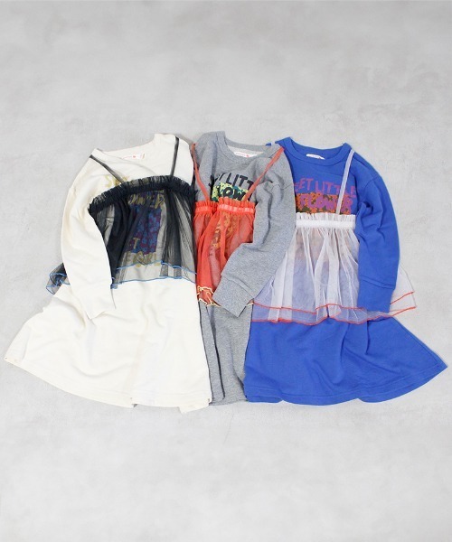 MARKEY'S(マーキーズ)の「2ピース裏毛ワンピース(ワンピース・キッズ・オフホワイト/ブルー/杢グレー・90/100/110/120/130/140/150)」の4枚目の写真