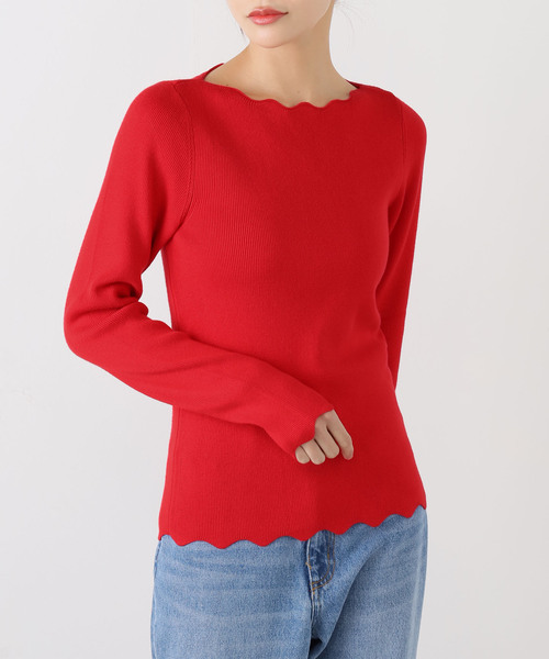 La TOTALITE(ラトータリテ)の「pom AMSTERDAM / ポムアムステルダム BODHI TOP(ニット/セーター・レディース・ブラック/レッド・FREE)」の1枚目の写真