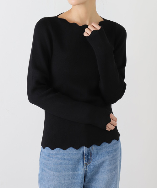 La TOTALITE(ラトータリテ)の「pom AMSTERDAM / ポムアムステルダム BODHI TOP(ニット/セーター・レディース・ブラック/レッド・FREE)」の2枚目の写真