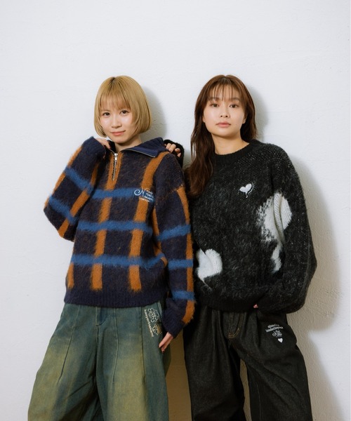 kaoyorinakami（カオヨリナカミ）の「balloon heart knit / バルーンハートニット（ニット/セーター・メンズ・ブラック/グレー・SMALL/MEDIUM/LARGE/X-LARGE）」の11枚目の写真