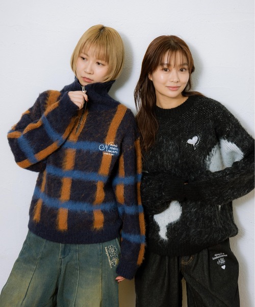 kaoyorinakami（カオヨリナカミ）の「balloon heart knit / バルーンハートニット（ニット/セーター・メンズ・ブラック/グレー・SMALL/MEDIUM/LARGE/X-LARGE）」の15枚目の写真