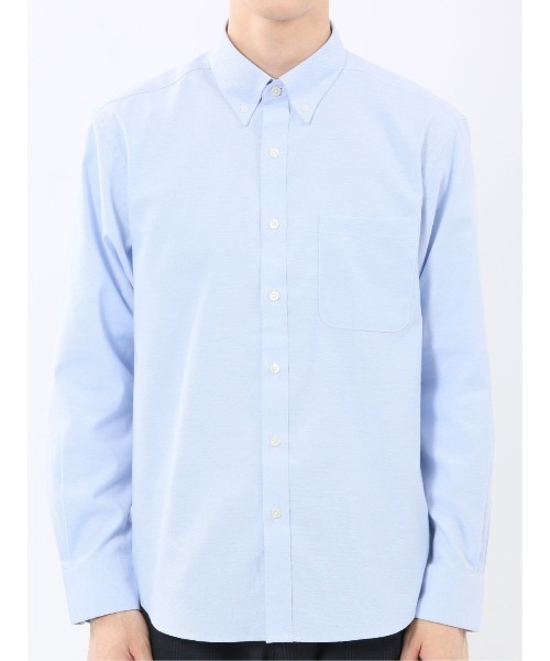 m.f.editorial（エムエフエディトリアル）の「【綿混 オックスフォード】m.f.エディトリアル メンズ ボタンダウン 長袖シャツ（シャツ/ブラウス・メンズ・ブルー/ホワイト・LARGE/MEDIUM/X-LARGE）」の11枚目の写真