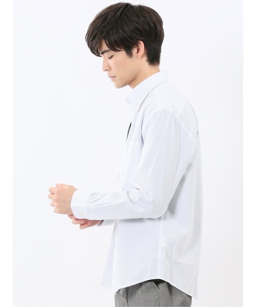 m.f.editorial（エムエフエディトリアル）の「【綿混 オックスフォード】m.f.エディトリアル メンズ ボタンダウン 長袖シャツ（シャツ/ブラウス・メンズ・ブルー/ホワイト・LARGE/MEDIUM/X-LARGE）」の4枚目の写真