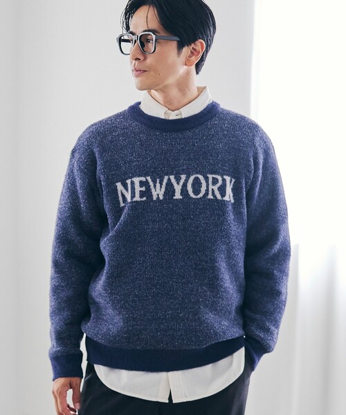 coen（コーエン）の「ショートフェザーニットロゴプルオーバー（ニット/セーター・メンズ・ブラック/ネイビー/ワインレッド/ケリーグリーン・S/M/L/XL）」の4枚目の写真