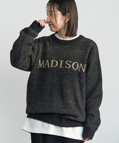 coen（コーエン）の「ショートフェザーニットロゴプルオーバー（ニット/セーター・メンズ・ブラック/ネイビー/ワインレッド/ケリーグリーン・S/M/L/XL）」の2枚目の写真