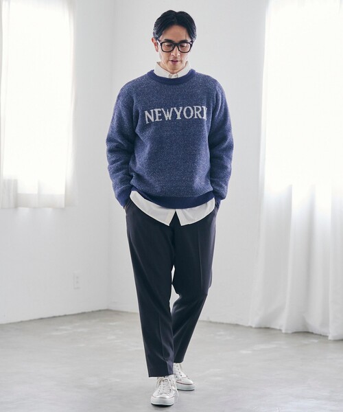 coen（コーエン）の「ショートフェザーニットロゴプルオーバー（ニット/セーター・メンズ・ブラック/ネイビー/ワインレッド/ケリーグリーン・S/M/L/XL）」の5枚目の写真