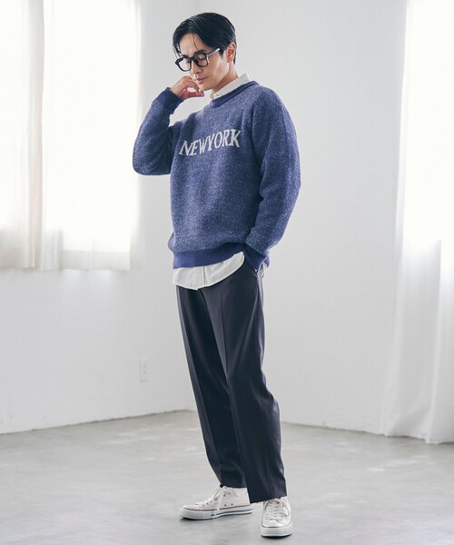 coen（コーエン）の「ショートフェザーニットロゴプルオーバー（ニット/セーター・メンズ・ブラック/ネイビー/ワインレッド/ケリーグリーン・S/M/L/XL）」の6枚目の写真