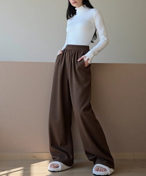 cammie(キャミー)の「コーデュロイゆったりパンツ(その他パンツ・レディース・オフホワイト/ブラック/ブラウン・M/L)」の9枚目の写真