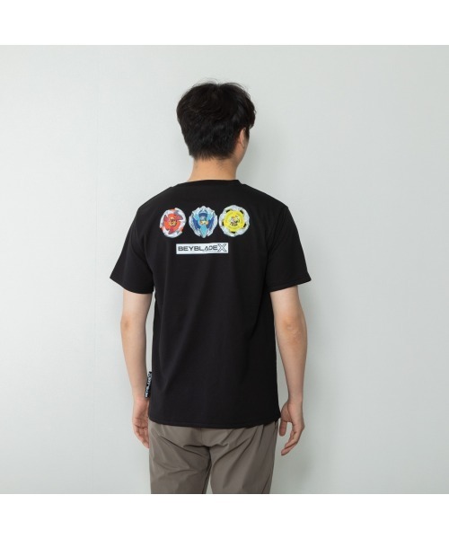 トイザらス・ベビーザらス(トイザラスベビーザラス)の「BEYBLADE X ベイブレードエックス 半袖Tシャツ ロゴ ワッペン(Tシャツ/カットソー・メンズ・ブラック・FREE/LARGE/M)」の2枚目の写真