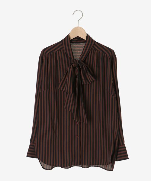 le.coeur blanc（ルクールブラン）の「ストライプボウタイブラウス（シャツ/ブラウス・レディース・ブルー系その他4/ホワイト系その他/ブラウン系その他2・38）」の4枚目の写真