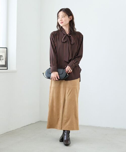 le.coeur blanc（ルクールブラン）の「ストライプボウタイブラウス（シャツ/ブラウス・レディース・ブルー系その他4/ホワイト系その他/ブラウン系その他2・38）」の18枚目の写真