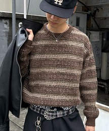 kutir(クティール)のVINTAGE LIKE BORDER KNIT/ヴィンテージライクボーダーニット(ニット/セーター)