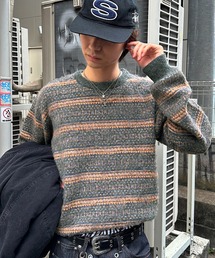 kutir(NeB[)VINTAGE LIKE BORDER KNIT^Be[WCN{[_[jbg(jbg/Z[^[)
