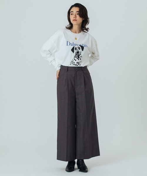 ROSE BUD(ローズバッド)の「(CREOLME)DOG GRAPHIC L/S TEE(Tシャツ/カットソー・レディース・ホワイト/アッシュ/ベージュ・ONE SIZE)」の14枚目の写真