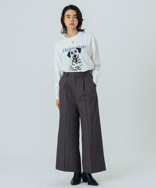 ROSE BUD(ローズバッド)の「(CREOLME)DOG GRAPHIC L/S TEE(Tシャツ/カットソー・レディース・ホワイト/アッシュ/ベージュ・ONE SIZE)」の15枚目の写真