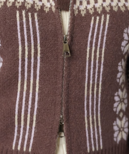 SPINNS（スピンズ）の「NEO森ガールの冬支度☆レトロニットカーデ＋フードセット（カーディガン/ボレロ・レディース・ネイビー/ブラウン/レッド・ONESIZE）」の10枚目の写真