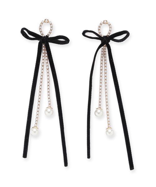 LILY BROWN(リリーブラウン)の「ベルベットリボンピアス(ピアス(両耳用)・レディース・ホワイト/ブラック/ライトブルー・F)」の3枚目の写真