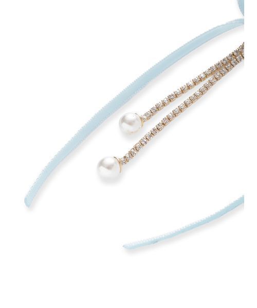 LILY BROWN(リリーブラウン)の「ベルベットリボンピアス(ピアス(両耳用)・レディース・ホワイト/ブラック/ライトブルー・F)」の7枚目の写真