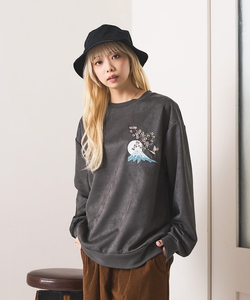 UNIIT（ユニット）の「【BRUDDA SHARK/ブラダシャーク】バックプリント 和柄刺繍 スウェットトレーナー（スウェット・メンズ・アイボリー/チャコールグレー・MEDIUM/LARGE）」の16枚目の写真