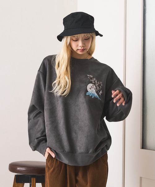 UNIIT（ユニット）の「【BRUDDA SHARK/ブラダシャーク】バックプリント 和柄刺繍 スウェットトレーナー（スウェット・メンズ・アイボリー/チャコールグレー・MEDIUM/LARGE）」の17枚目の写真