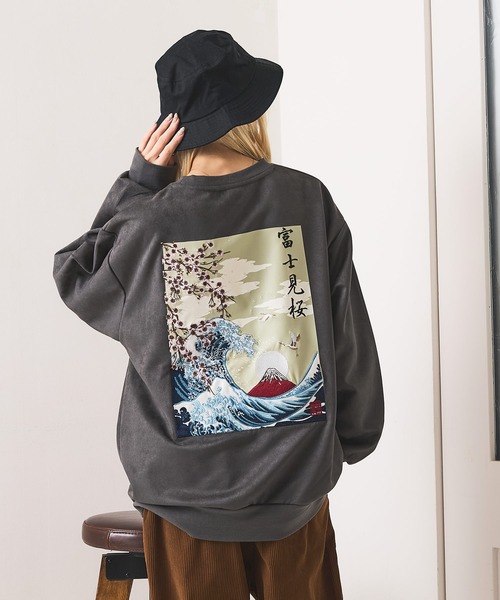 UNIIT（ユニット）の「【BRUDDA SHARK/ブラダシャーク】バックプリント 和柄刺繍 スウェットトレーナー（スウェット・メンズ・アイボリー/チャコールグレー・MEDIUM/LARGE）」の19枚目の写真