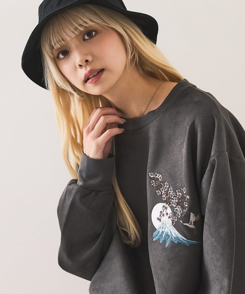 UNIIT（ユニット）の「【BRUDDA SHARK/ブラダシャーク】バックプリント 和柄刺繍 スウェットトレーナー（スウェット・メンズ・アイボリー/チャコールグレー・MEDIUM/LARGE）」の20枚目の写真